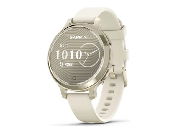 Garmin Lily 2 Active - Lunar guld anodiserad aluminium - smart klocka med band - silikon - ben - handledsstorlek: 110-175 mm - monokrom - Bluetooth,