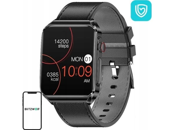 Blitzwolf Smartwatch BlitzWolf BW-HL6 (svart silikon)