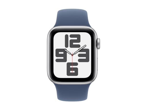 Apple Watch SE (GPS + Cellular) - 2a generation - 40 mm - silveraluminium - smart klocka med sportband - fluoroelastomer - denim - bandstorlek: S/M -