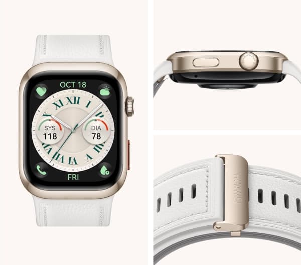 Huawei Watch D2 älykello, kultainen, fluoroelastomeeri/komposiittinahkaranneke