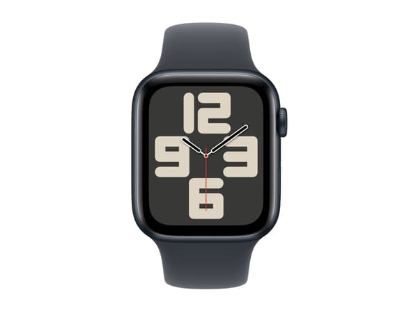 Apple Watch SE (GPS) - 2a generation - 44 mm - midnattsaluminium - smart klocka med sportband - fluoroelastomer - midnatt - bandstorlek: M/L - 32 GB
