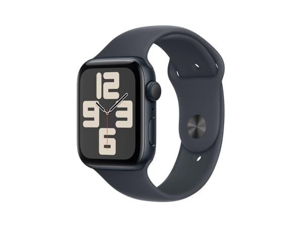 Apple Watch SE (GPS) - 2a generation - 44 mm - midnattsaluminium - smart klocka med sportband - fluoroelastomer - midnatt - bandstorlek: M/L - 32 GB