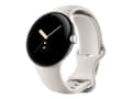 Miniatyrbild 1 av 5: Google Pixel Watch - Polerat silver - smart klocka med band - fluoroelastomer - chalk - bandstorlek: L - 32 GB - Wi-Fi, NFC, Bluetooth - 36 g