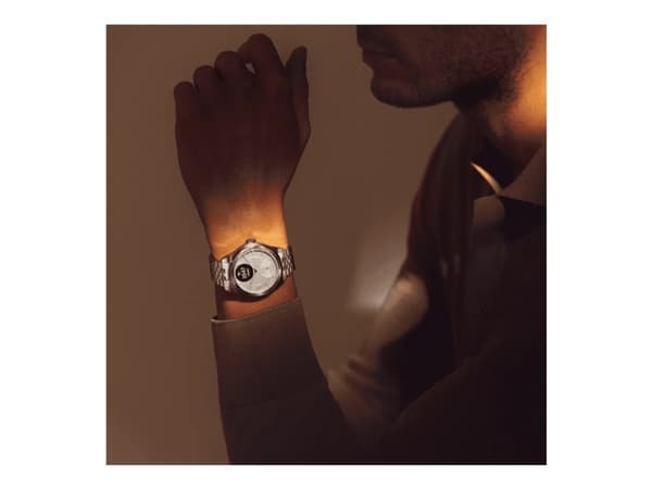 Withings ScanWatch Nova - Brilliant Edition - 39 mm - rustfritt stål - hybridsmartur med bånd - metall - display 0.63" - grayscale - Bluetooth LE, Wi