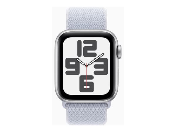Apple Watch SE (GPS) - 2a generation - 40 mm - silveraluminium - smart klocka med sportögla - mjukt nylon i dubbla lager - blå moln - handledsstorlek