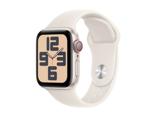 Apple Watch SE (GPS + Cellular) - 2. generasjon - 40 mm - stjernelysaluminium - smartklokke med sportsbånd - fluorelastomer - stjernelys - båndbredde