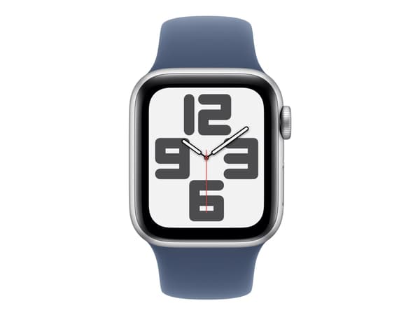 Apple Watch SE (GPS + Cellular) - 2a generation - 40 mm - silveraluminium - smart klocka med sportband - fluoroelastomer - denim - bandstorlek: M/L -