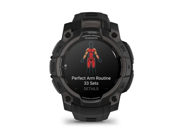 Garmin Instinct 3 AMOLED - 45 mm - fiberförstärkta polymerer - Ja smart klocka med band - silikon - display 1.2" - 4 GB - Bluetooth, ANT+ - 53 g  - s