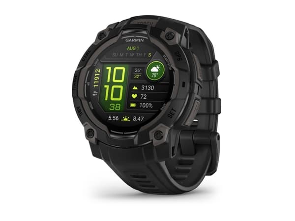 Garmin Instinct 3 AMOLED - 45 mm - fiberförstärkta polymerer - Ja smart klocka med band - silikon - display 1.2" - 4 GB - Bluetooth, ANT+ - 53 g  - s