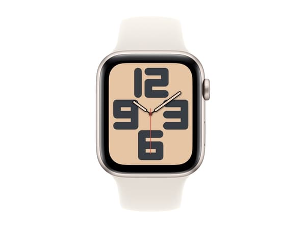 Apple Watch SE (GPS) - 2. generasjon - 44 mm - stjernelysaluminium - smartklokke med sportsbånd - fluorelastomer - stjernelys - båndbredde: S/M - 32