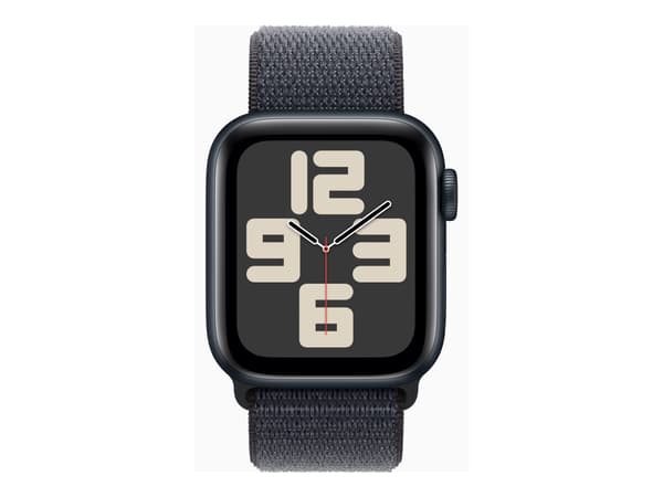 Apple Watch SE (GPS) - 2a generation - 40 mm - midnattsaluminium - smart klocka med sportögla - mjukt nylon i dubbla lager - bläck - handledsstorlek: