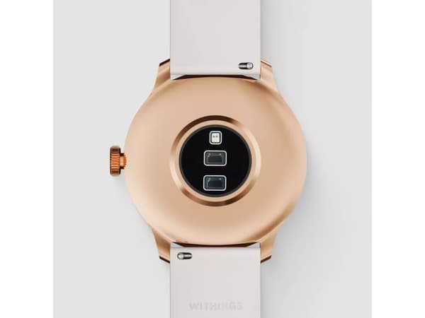 Withings ScanWatch Light - 37 mm - rustfritt stål av rosa gull - smartklokke med bånd - fluorelastomer - håndleddstørrelse: 146-211 mm - monokrom - B