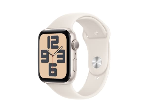 Apple Watch SE (GPS) - 2a generation - 44 mm - stjärnljusaluminium - smart klocka med sportband - fluoroelastomer - starlight - bandstorlek: M/L - 32