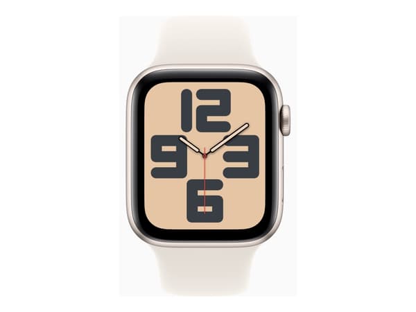 Apple Watch SE (GPS) - 2a generation - 44 mm - stjärnljusaluminium - smart klocka med sportband - fluoroelastomer - starlight - bandstorlek: M/L - 32
