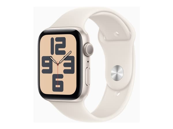 Apple Watch SE (GPS) - 2a generation - 44 mm - stjärnljusaluminium - smart klocka med sportband - fluoroelastomer - starlight - bandstorlek: M/L - 32