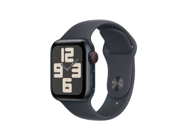 Apple Watch SE (GPS + Cellular) - 2a generation - 40 mm - midnattsaluminium - smart klocka med sportband - fluoroelastomer - midnatt - bandstorlek: M