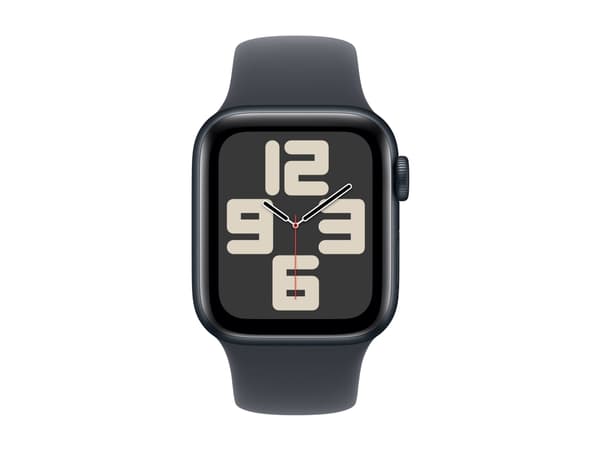 Apple Watch SE (GPS) - 2a generation - 40 mm - midnattsaluminium - smart klocka med sportband - fluoroelastomer - midnatt - bandstorlek: S/M - 32 GB