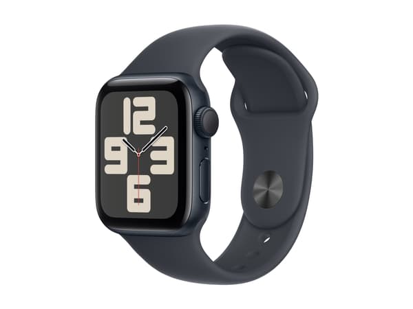 Apple Watch SE (GPS) - 2a generation - 40 mm - midnattsaluminium - smart klocka med sportband - fluoroelastomer - midnatt - bandstorlek: S/M - 32 GB