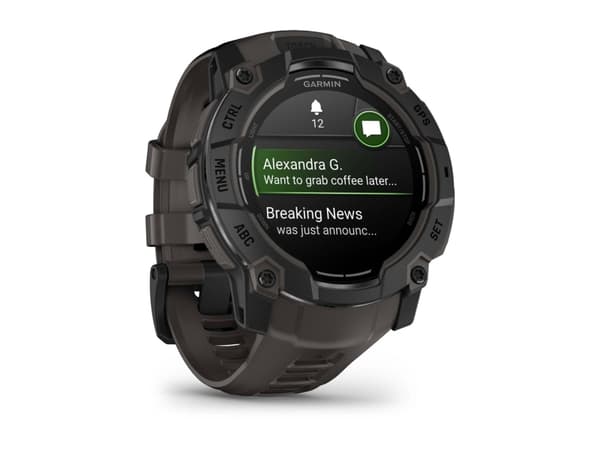 Garmin Instinct 3 AMOLED - 50 mm - svart fiberförstärkt polymer - Ja smart klocka med band - silikon - träkol - display 1.3" - 4 GB - Bluetooth, ANT+