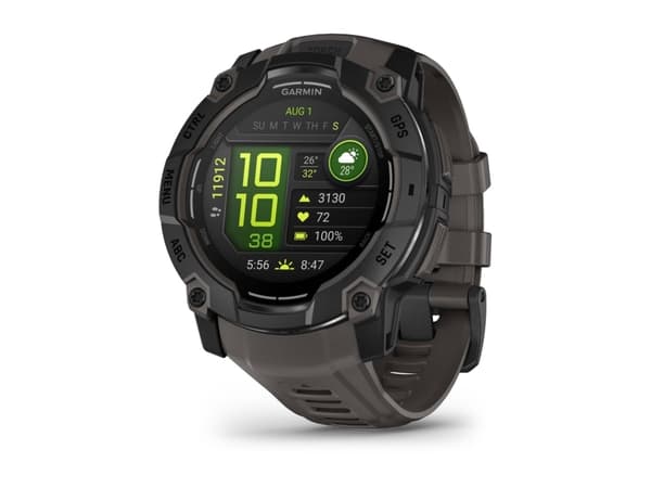 Garmin Instinct 3 AMOLED - 50 mm - svart fiberförstärkt polymer - Ja smart klocka med band - silikon - träkol - display 1.3" - 4 GB - Bluetooth, ANT+