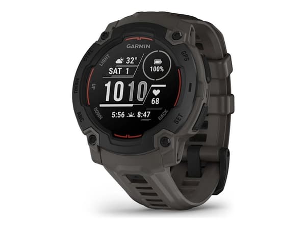 Garmin Instinct E - 45 mm - svart fiberarmert polymer - Ja smartklokke med bånd - silikon - trekull - monokrom - 128 MB - Bluetooth, ANT+ - 48 g