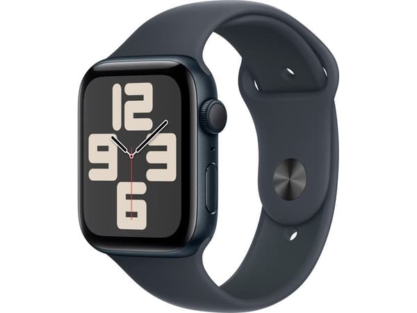 Apple Watch SE (GPS + Cellular) - 2. generasjon - 44 mm - midnattsaluminium - smartklokke med sportsbånd - fluorelastomer - midnatt - båndbredde: M/L