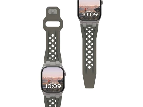 Urban Armor Gear 194158117236, Band, Smartwatch, Olive, Titanium, Apple, Watch Series 4-6: SE 44mm, Series 7-9 45mm, Series 10 46mm, Series Ultra 1-2