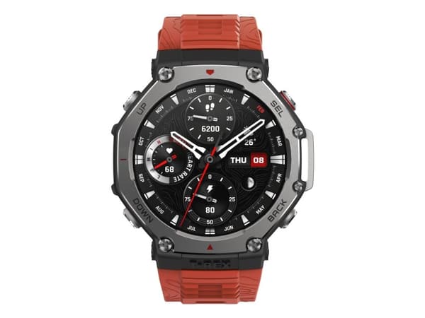 Amazfit T-Rex 3 Lava, 3,81 cm (1.5"), AMOLED, Berøringsskjerm, 32 GB, GPS, 68,3 g