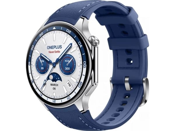 OnePlus Watch 2 - 46 mm - rostfritt stål - smart klocka med rem - fluororubber - handledsstorlek: 140-210 mm - display 1.43" - 32 GB - Bluetooth, Wi-
