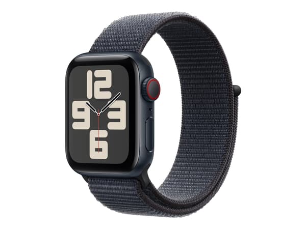 Apple Watch SE (GPS + Cellular) - 2a generation - 40 mm - midnattsaluminium - smart klocka med sportögla - mjukt nylon i dubbla lager - bläck - handl