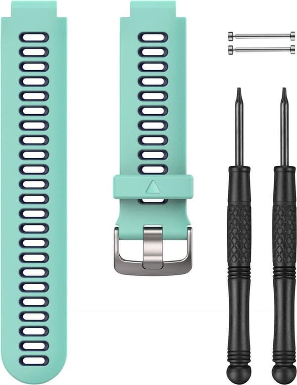 Garmin Forerunner 735 Silicone Replacement Watch Band - Armband - Bärbart band - Turkos/svart