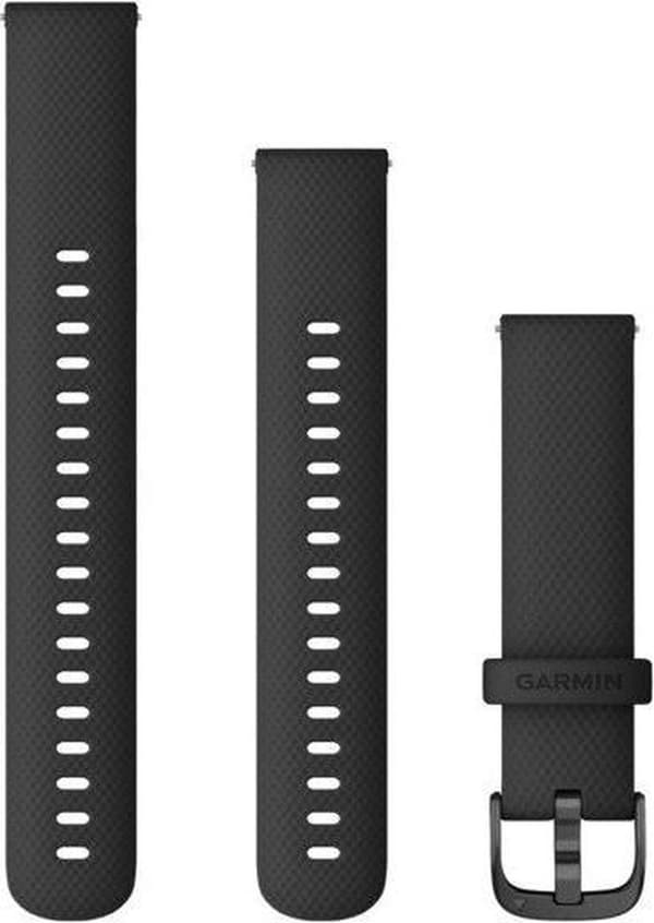 Garmin Quick Release Silikonarmband - 18mm Armband - Bärbart band - Svart