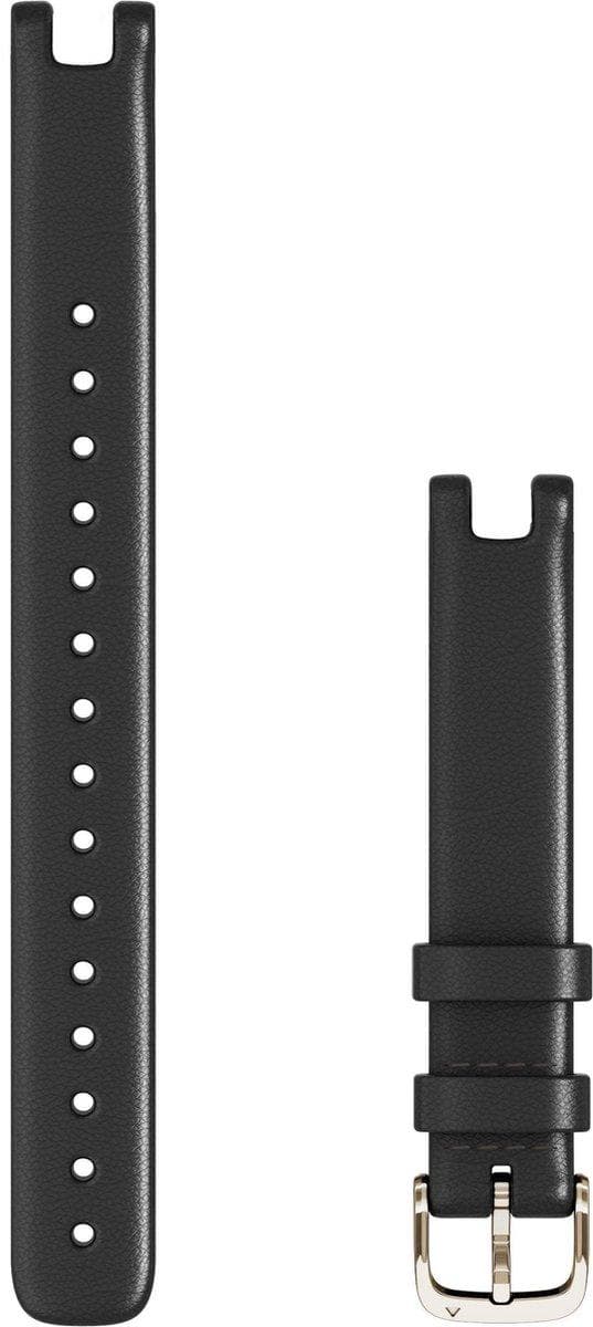 Garmin Lily Watch Band Extra Lang - 14 mm - Bærbart Bånd - Italiensk Læder - Sort