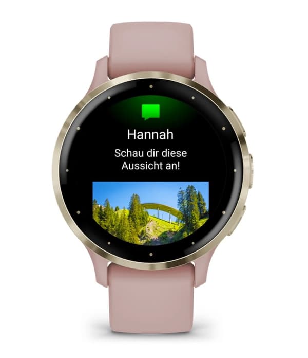 Garmin Venu 3S 3,05 cm (1,2") AMOLED 41 mm Digital 390 x 390 pixels Touchscreen Guld, Rosa Wi-Fi GPS (satellit)