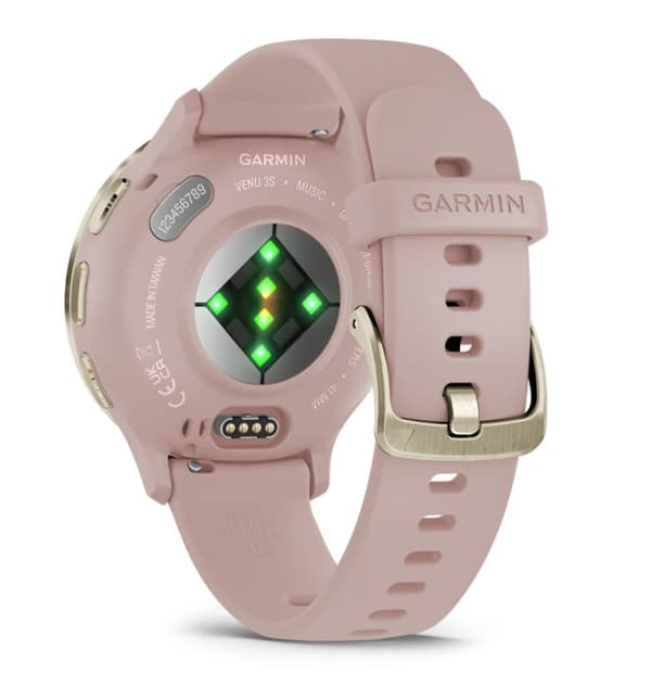 Garmin Venu 3S 3,05 cm (1,2") AMOLED 41 mm Digital 390 x 390 pixels Touchscreen Guld, Rosa Wi-Fi GPS (satellit)