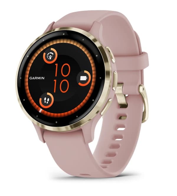 Garmin Venu 3S 3,05 cm (1,2") AMOLED 41 mm Digital 390 x 390 pixels Touchscreen Guld, Rosa Wi-Fi GPS (satellit)