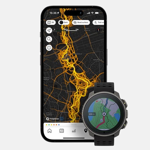 Suunto Vertical Solar 3,56 cm (1,4") Pistematriisinäyttö 49 mm 280 x 280 pikseliä Kosketusnäyttö Musta GPS (satelliitti)