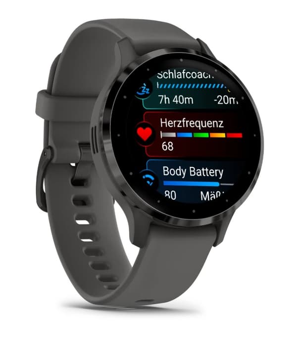 Garmin Venu 3S 3,05 cm (1,2 tum) AMOLED 41 mm Digital 390 x 390 pixlar Pekskärm Grå Wi-Fi GPS (satellit)