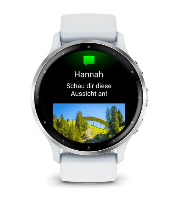 Garmin Venu 3 3,56 cm (1,4 tum) AMOLED 45 mm Digital 454 x 454 pixlar Pekskärm Silver, Vit Wi-Fi GPS (satellit)