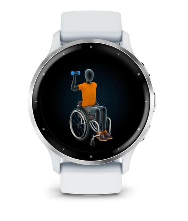 Garmin Venu 3 3,56 cm (1,4 tum) AMOLED 45 mm Digital 454 x 454 pixlar Pekskärm Silver, Vit Wi-Fi GPS (satellit)