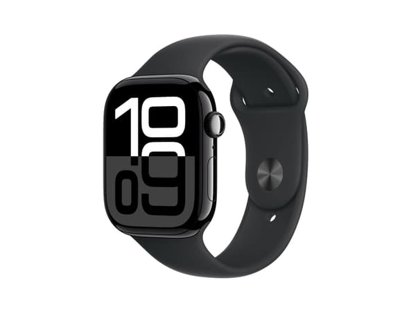 Apple Watch Series 10 (Demo) GPS 46mm Jet Black Aluminium Case with Black Sport Band - S/M, OLED, Touchscreen, 64 GB, Wi-Fi, GPS (satellite), 36.4 g