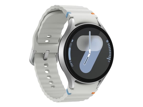 Samsung Galaxy Watch7 - 44 mm - smart klocka med sportband - gummi - bandstorlek: M/L - display 1.47" - 32 GB - NFC, Wi-Fi, Bluetooth - 33.8 g - sil