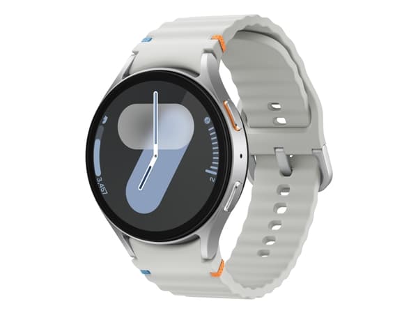 Samsung Galaxy Watch7 - 44 mm - smart klocka med sportband - gummi - bandstorlek: M/L - display 1.47" - 32 GB - NFC, Wi-Fi, Bluetooth - 33.8 g - sil