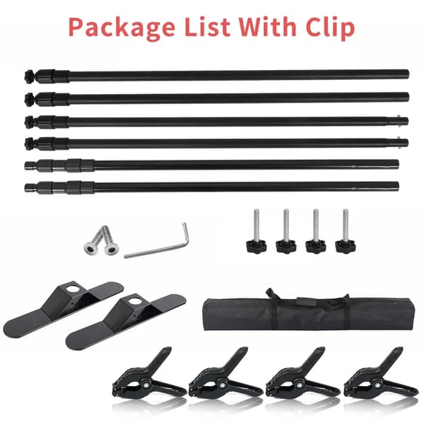 Backdrop Support System, Justerbar Tværstang, Robust Design,2.4x3 med læbe