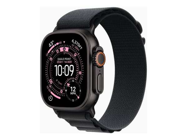 Apple Watch Ultra 3 GPS + Cellular 49mm Black Titanium Case with Black Alpine Loop - Medium