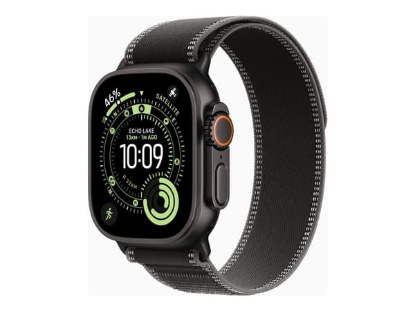 Apple Watch Ultra 3 GPS + Cellular 49mm Black Titanium Case with Black/Charcoal Trail Loop - S/M