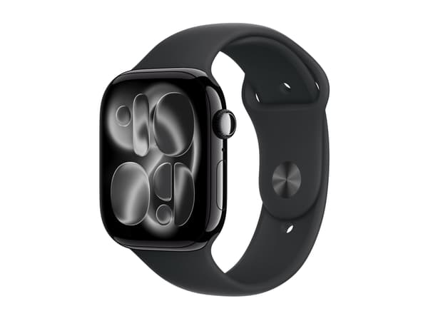 Apple Watch Series 11 GPS + Cellular 46mm Jet Black Aluminium Case with Black Sport Band - S/M
