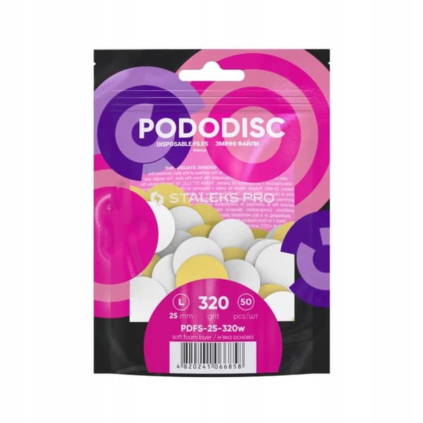 Staleks Vita Pododisc Överlägg Mjuk Bas L 320 grit 50 st