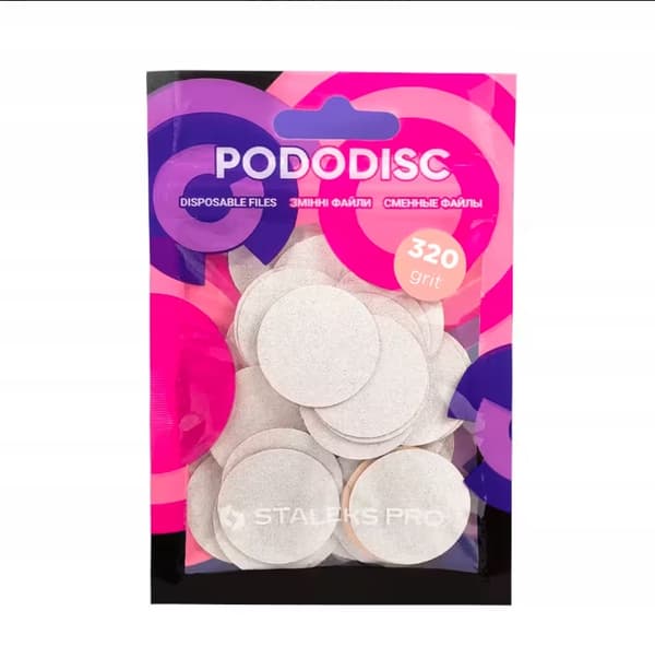 Staleks Pododisc valkoiset peittopaperit L 320 grit 50 kpl