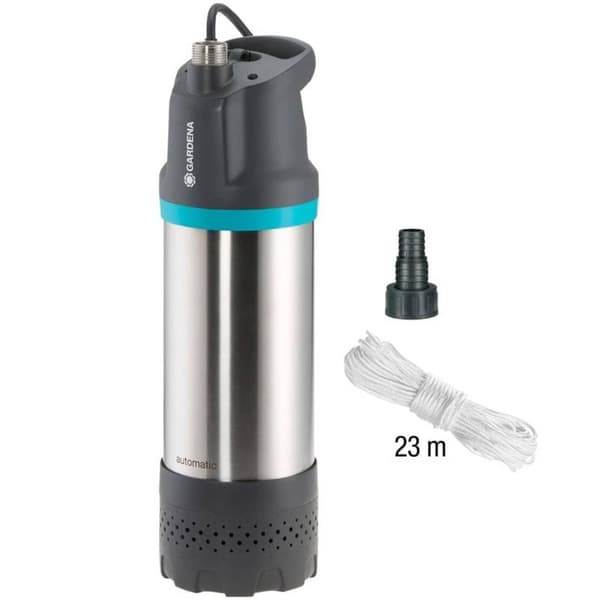 GARDENA GARDENA Tauch-Druckpumpe 6100/5 Inox automatic 01773-20 Tryckpump dränkbar 6.100 l/h 47 m Grå, Rostfritt stål, Turkos